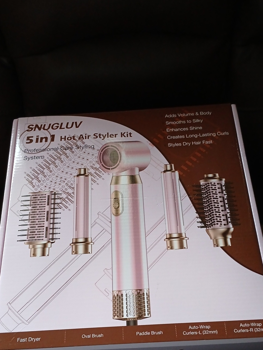 Pink 5-in-1 Hot Air Styler Kit – Women Hair Tools.      D
